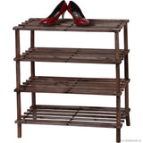 4 Tier Shoe Rack - Dark Oak 74 x 57 x 26.5cm