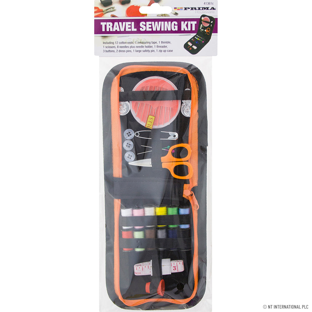 32pc Travel Sewing Kit with Black Zip Case