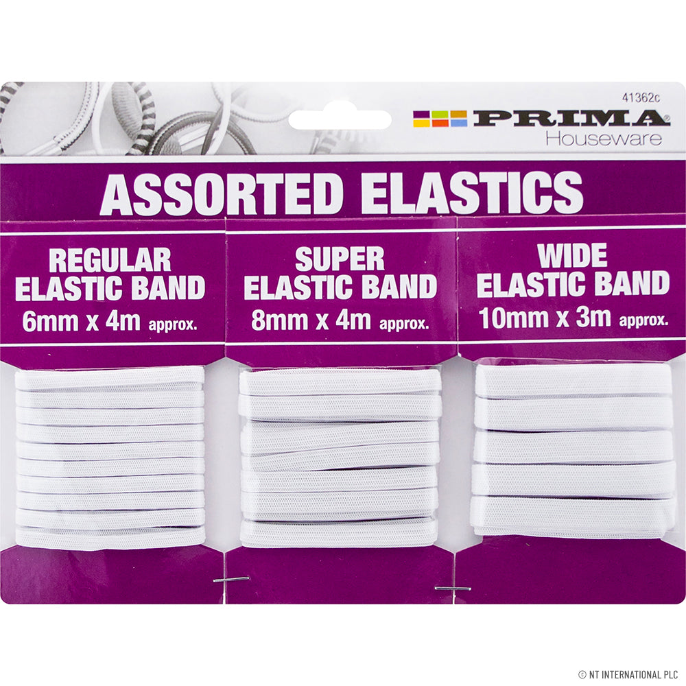Peak Kit Assorted White Elastic Bands - 6 , 8 & 10mm - Peak Kit