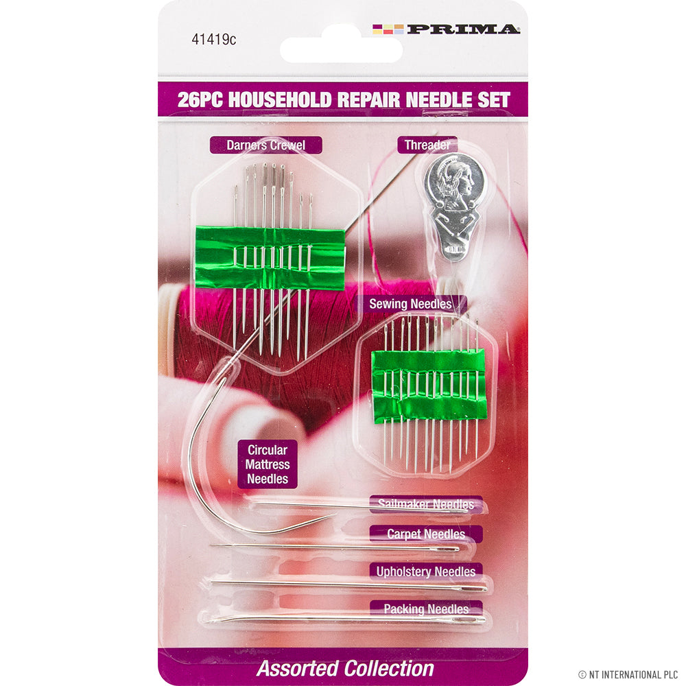 Pk of 26 Household Repair Needle Set