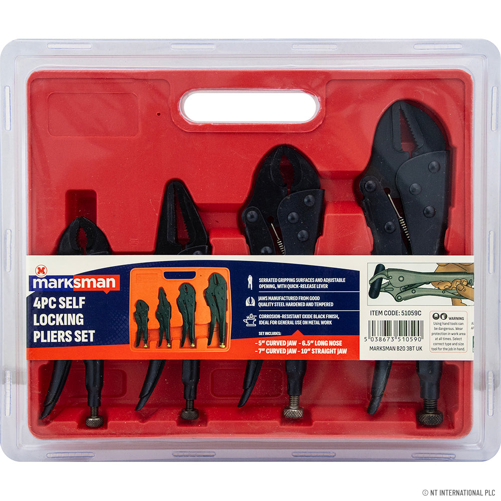 4pc Self Locking Pliers Set - Blowcase