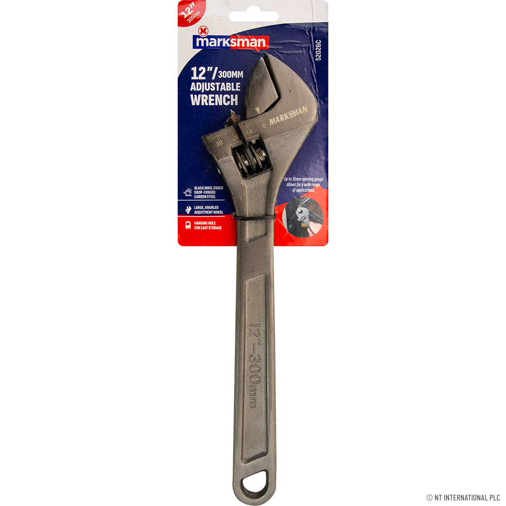 12" (30cm) Adjustable Wrench - Black