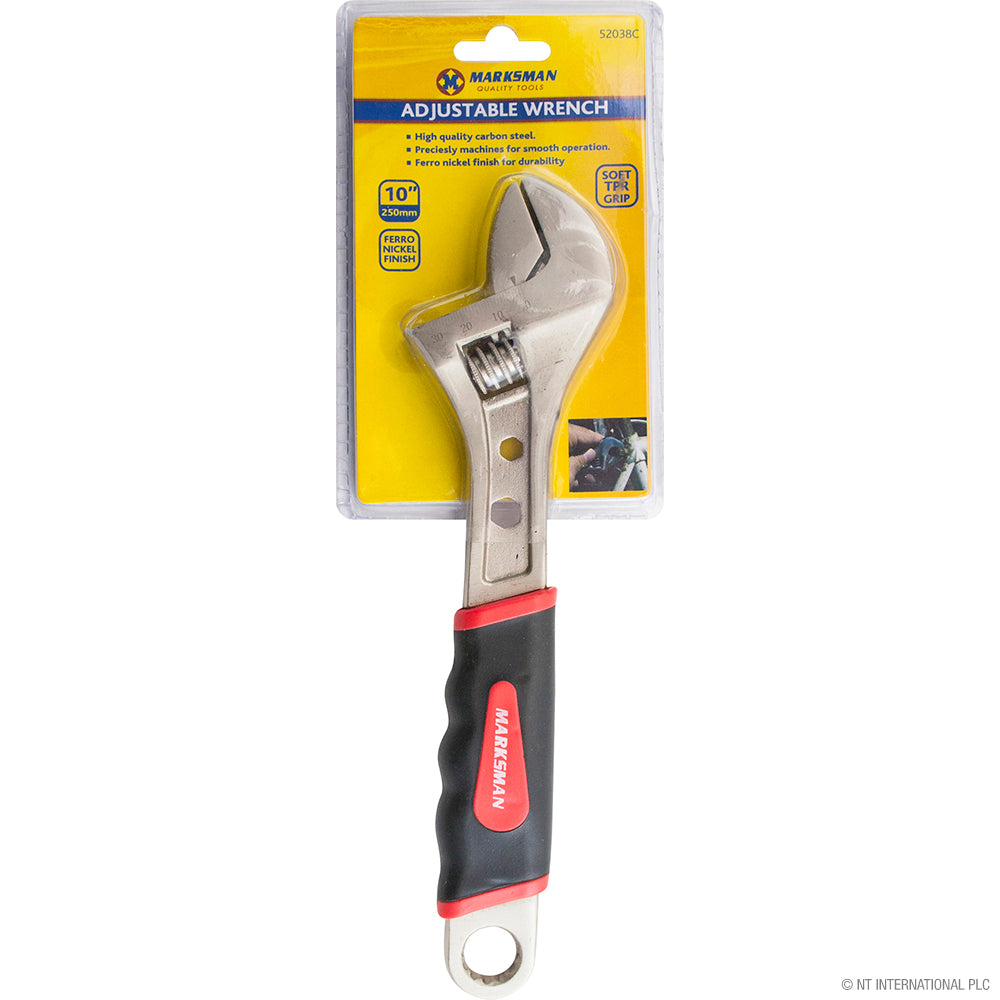 10"(25cm)Adjustable Wrench - Rubber Handle