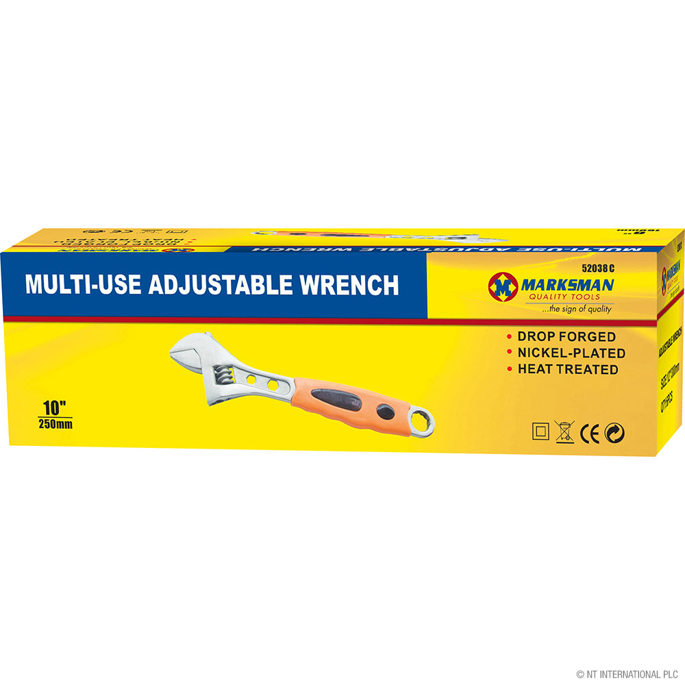 10"(25cm)Adjustable Wrench - Rubber Handle