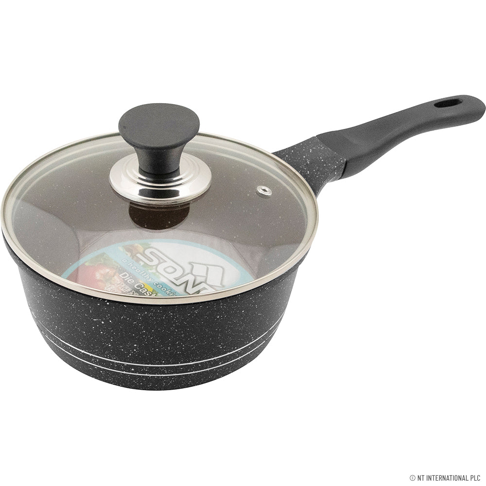 18cm Saucepan With Induction Die Cast - Black