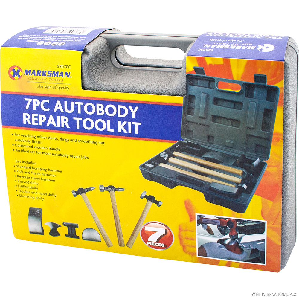 7pc Autobody Repair Tool Kit-Wood Handle