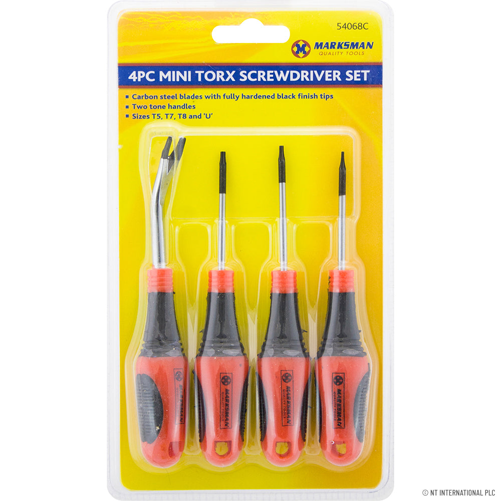 4pc Mini Torx Screwdriver Set