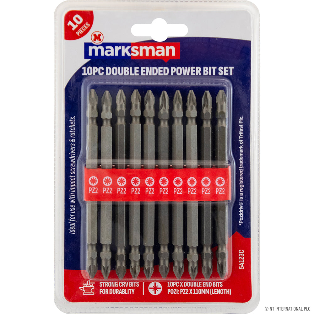 10pc Doube Ended Power Bit Set ( Long )