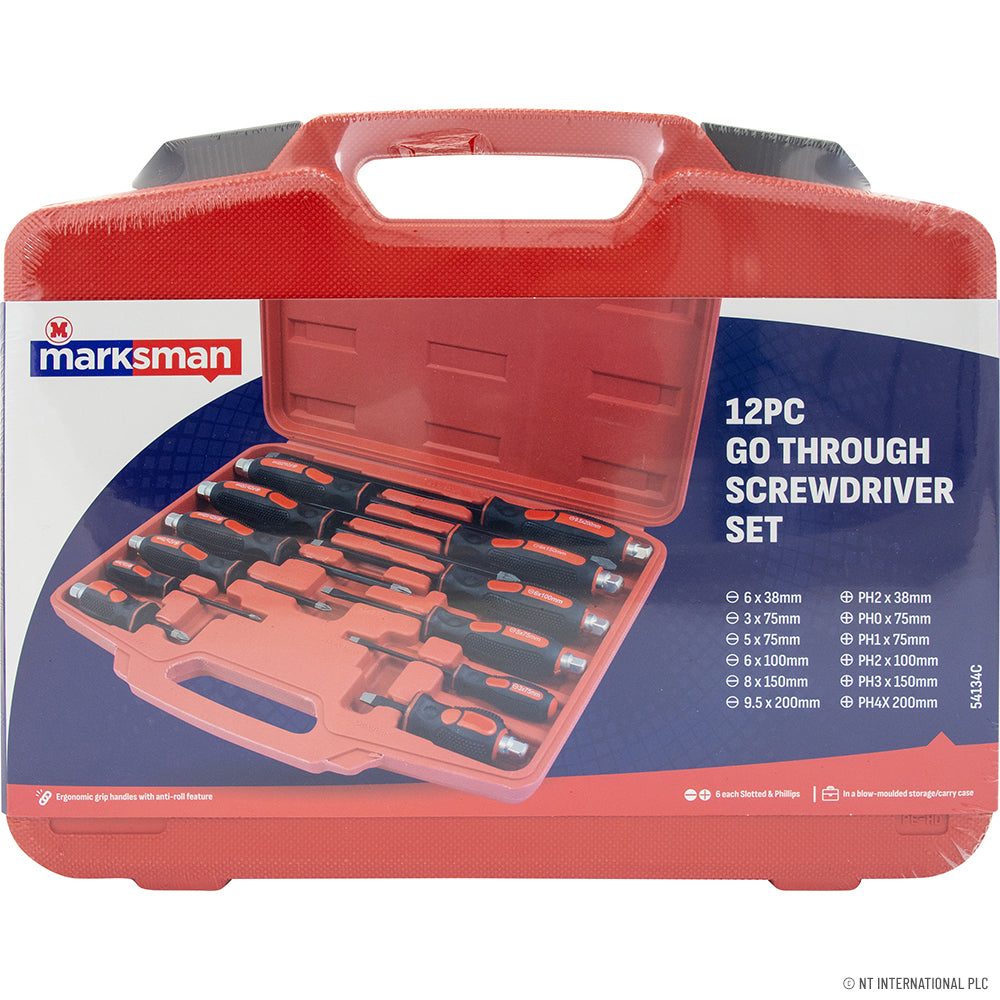 12pc Go Through Screwdriver Set - Blowcase