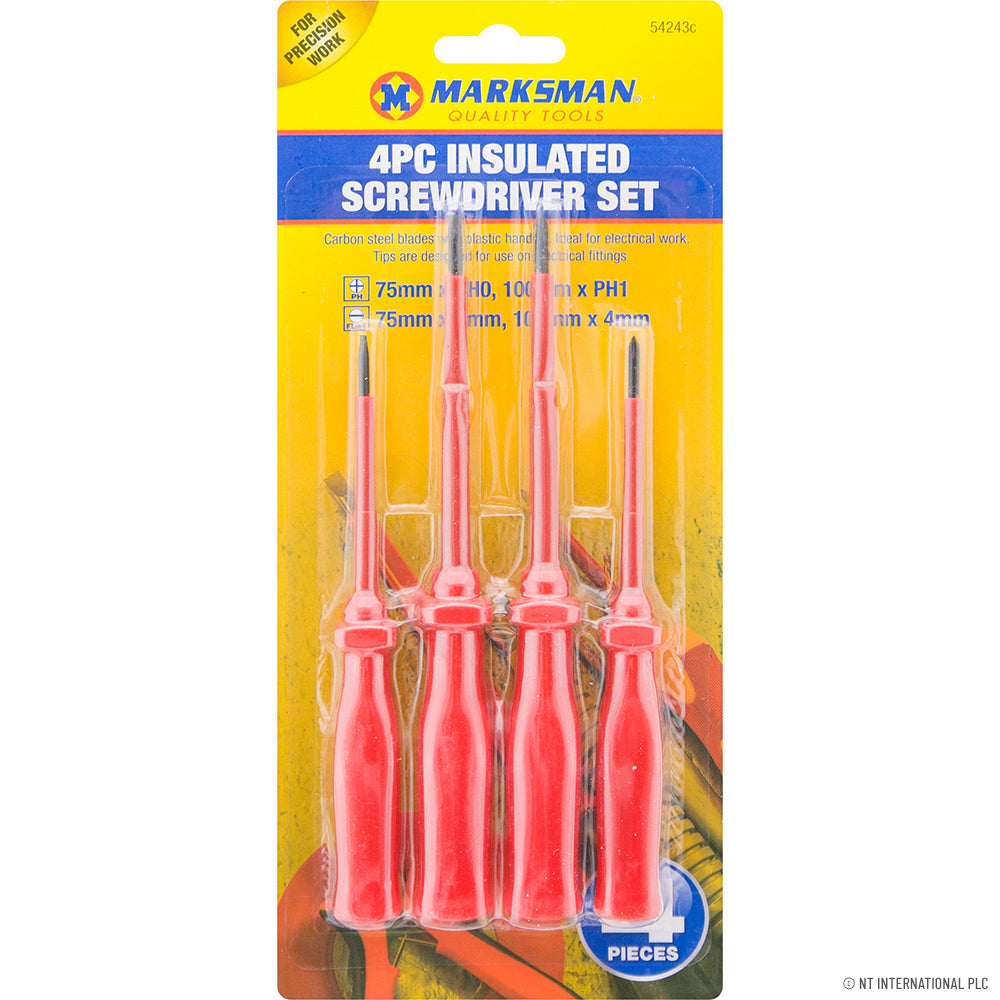 Peak Kit 4pc Insulated Screwdriver Set - Red Handle - Peak Kit