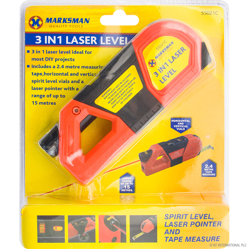 Peak Kit 3 in 1 Spirit Level With Laser Pointer - Peak Kit