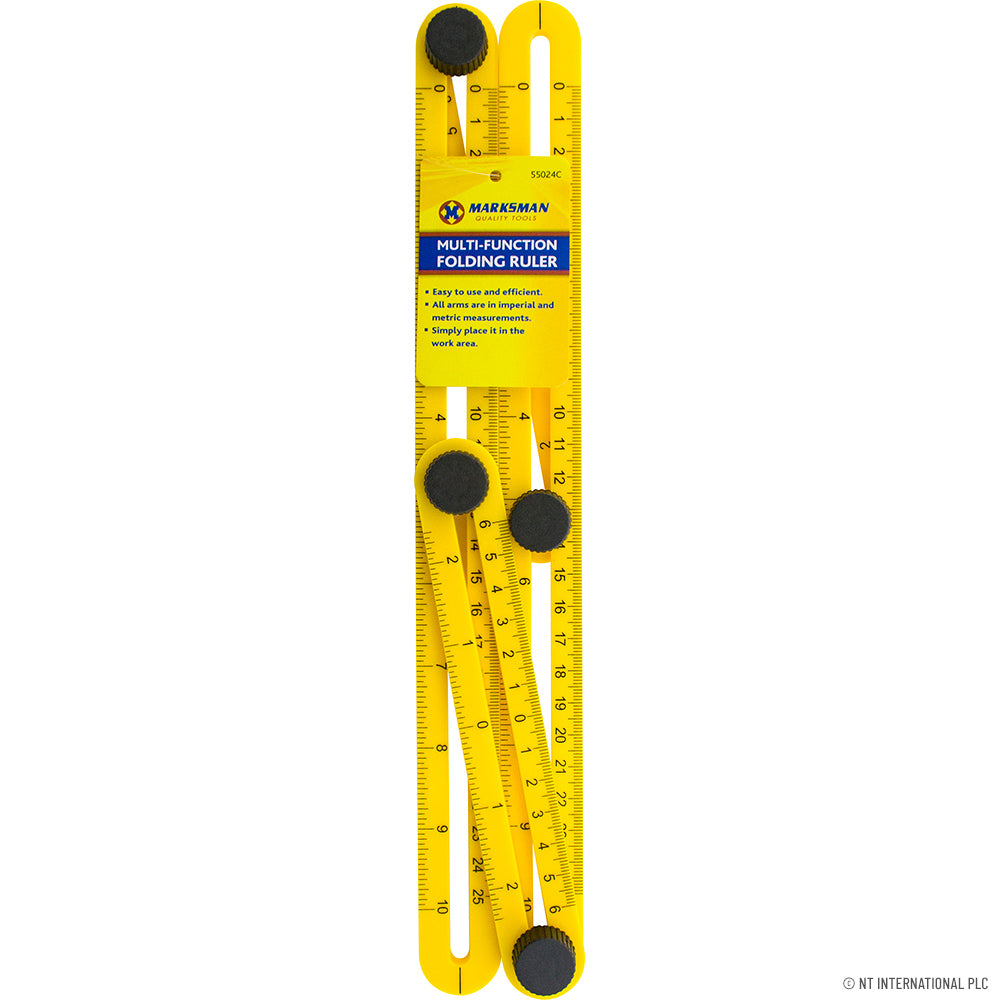 Multi Function Folding Ruler - Yellow