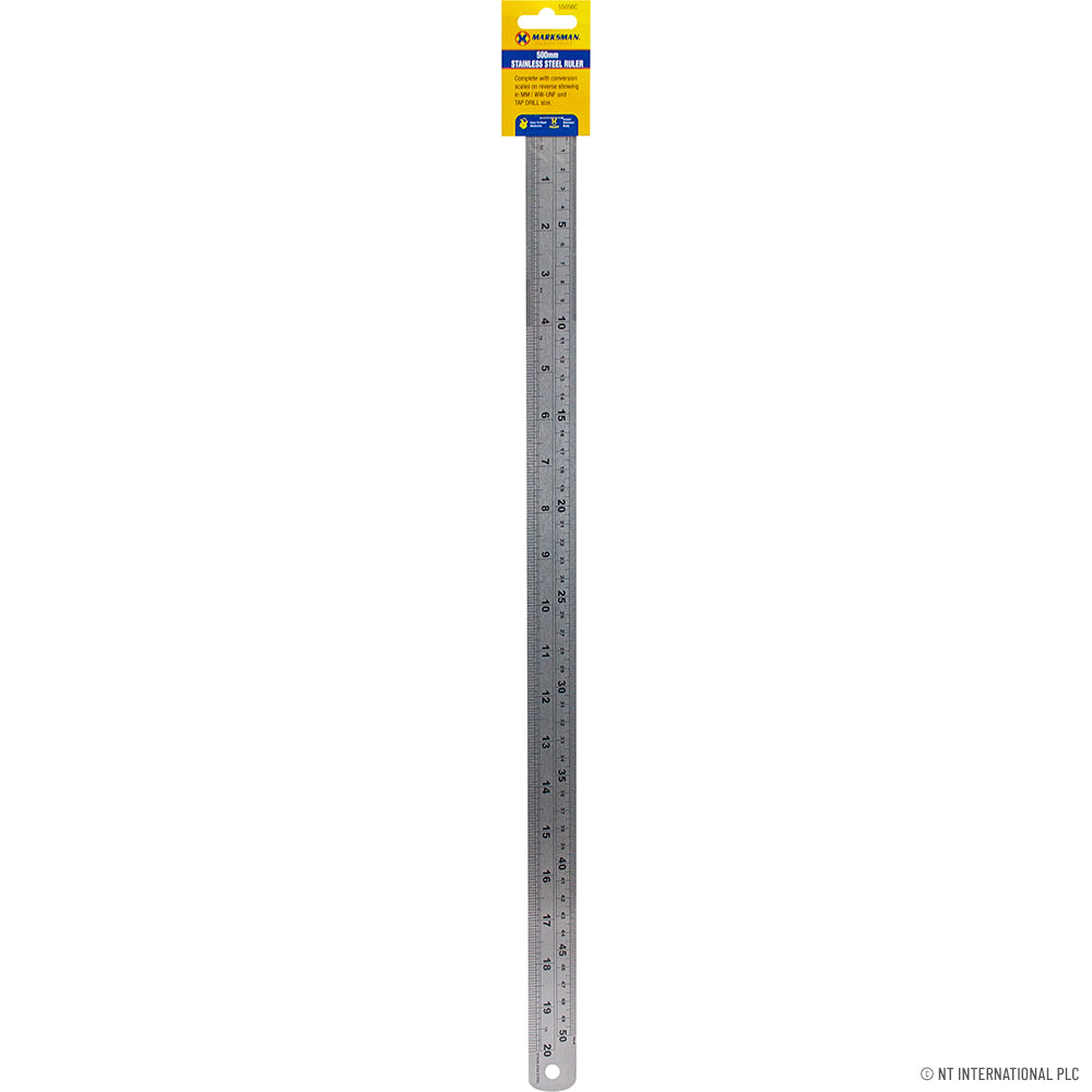 20" Stainless Steel Ruler 500mm