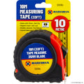 10m x 25mm Tape Measure - Red / Black
