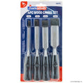 4pc Wood Chisel Set 6/12/19/25mm - Black