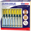 7pc Wood Chisel Set - Wooden Box - Clear