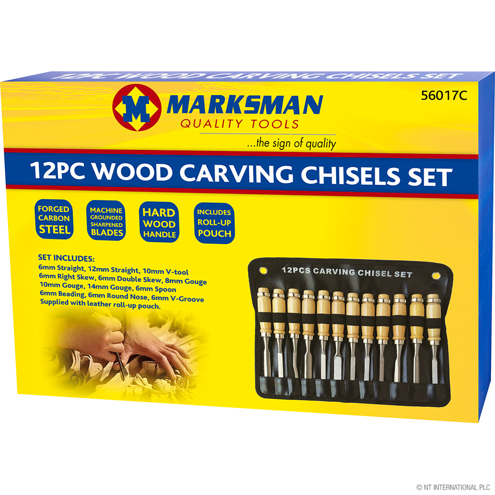 Peak Kit 12pc Wood Carving Chisel Set In Bag - Peak Kit