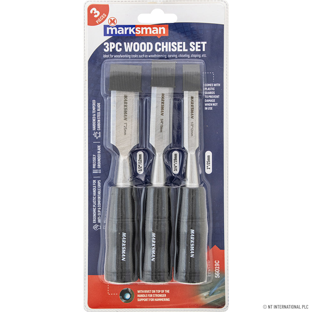 3pc Wood Chisel Set - 1