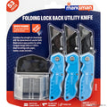 3pc Lock back Folding Utility knife 50pc Extr