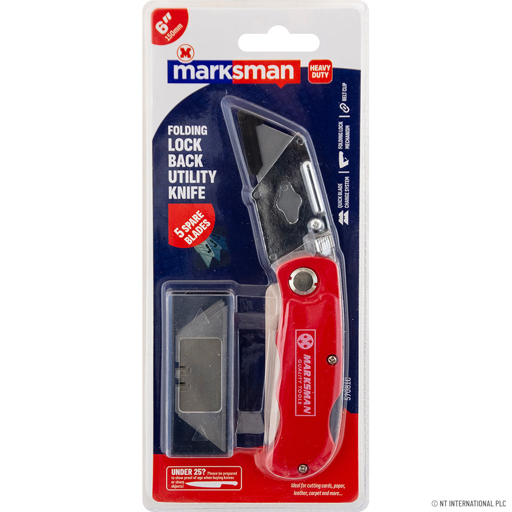 Peak Kit Folding Lock Back Knife with 5 Spare Blades - Peak Kit