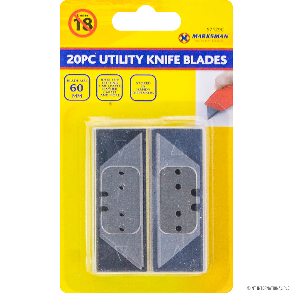 Peak Kit 20pc Utility Knife Blades - 60mm - Peak Kit