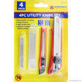 4pc Utility Knife and Spare Blade Set
