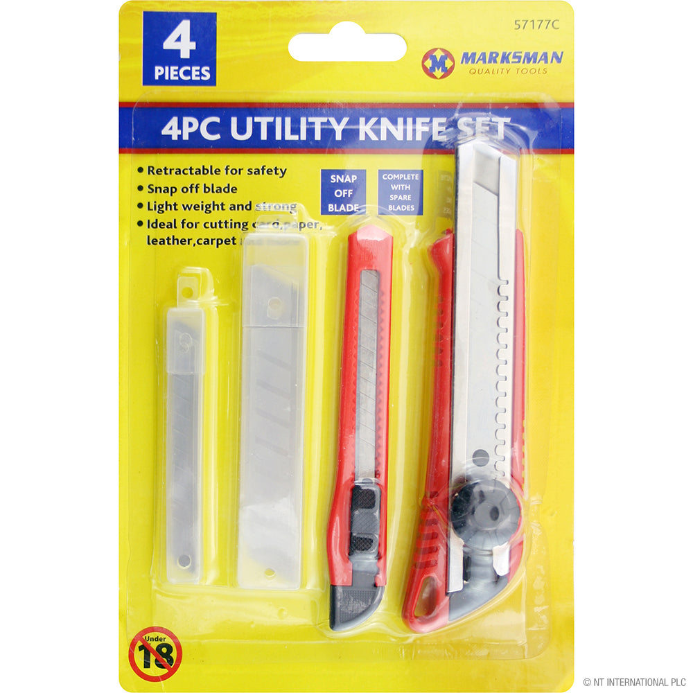 Peak Kit 4pc Utility Knife and Spare Blade Set - Peak Kit