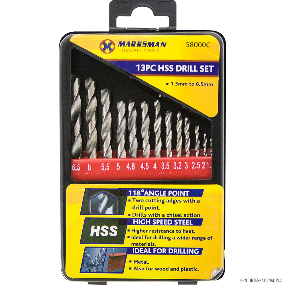 13pc HSS Drill Set - 1.5mm to 6.5mm