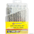 25pc HSS Drill Set - 1.0mm to 13mm
