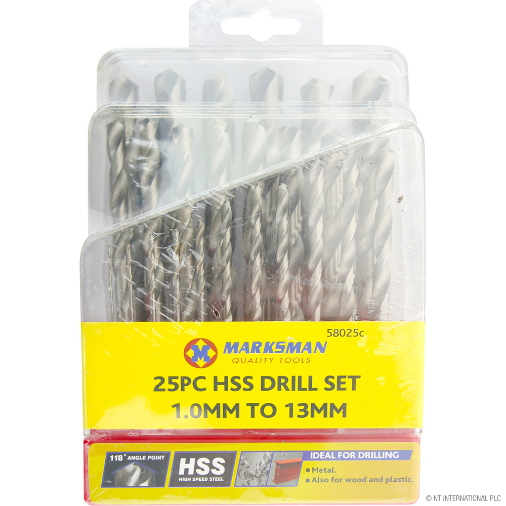 25pc HSS Drill Set - 1.0mm to 13mm