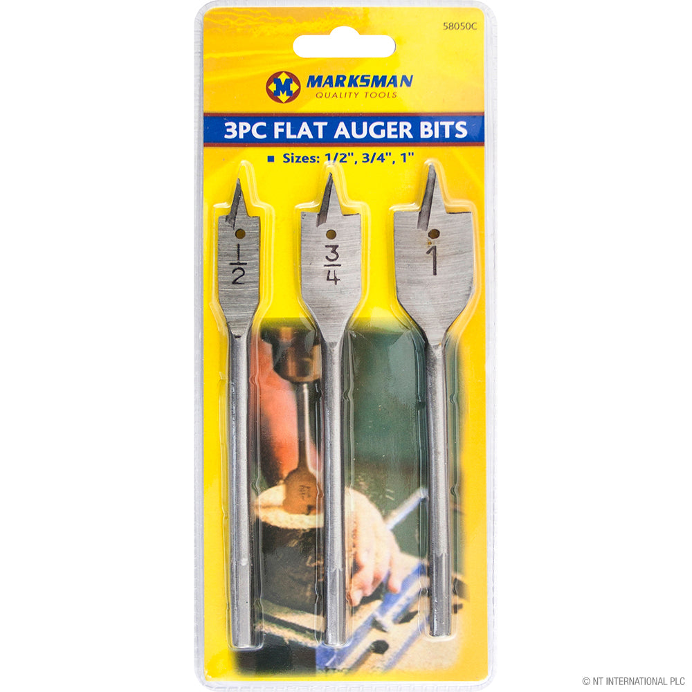 6pc Flat Auger Wood Drill Bit Set