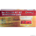 3pc Router Bit Set in Wooden Case