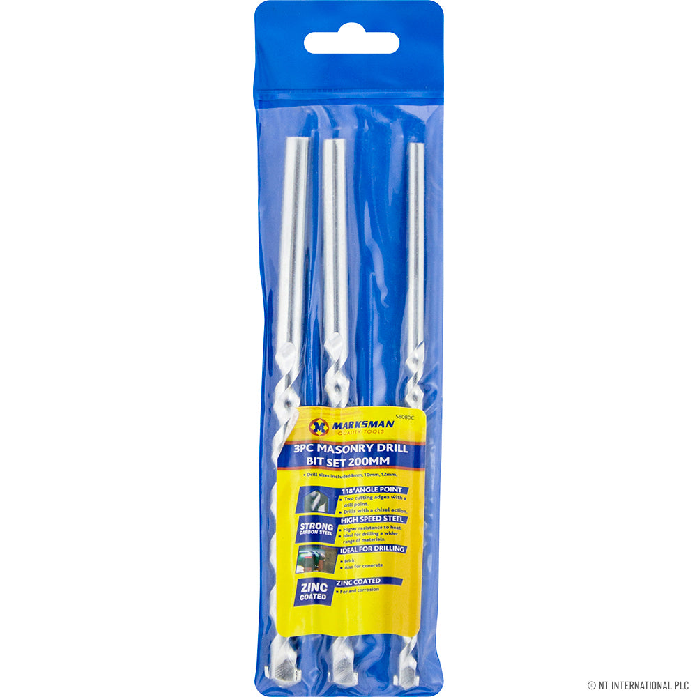 Peak Kit 3pc Masonary Drill Set - 200mm - Peak Kit