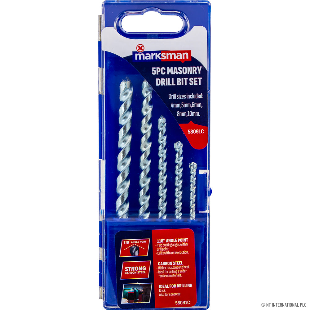 5pc Masonry Drill Bit Set - 4 - 10mm