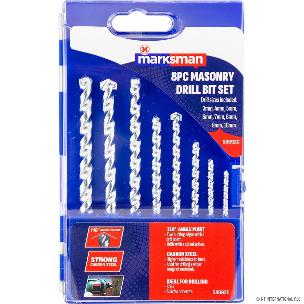 8pc Masonry Drill Bit Set - 3 - 10mm