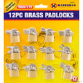 12pc Brass Padlock Set 20mm