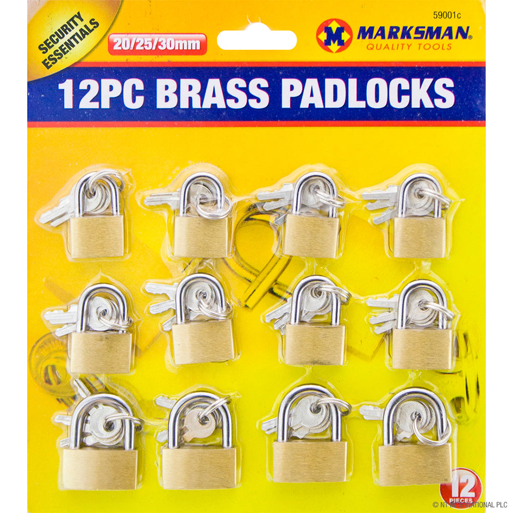 Peak Kit 12pc Brass Padlock Set 20, 25 and 30mm - Peak Kit