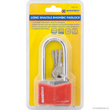 40mm Long Shackle Iron Padlock - Red