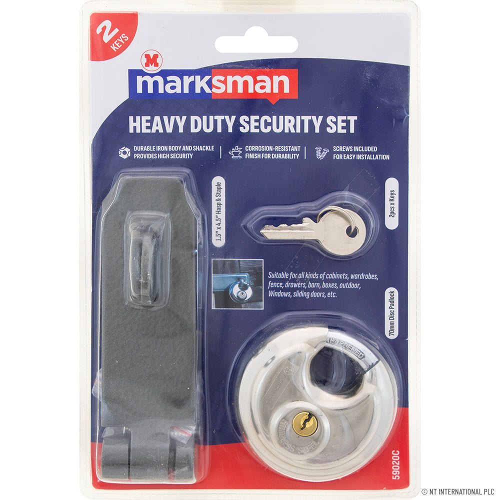 4.5"/11cm Heavy Duty Hasp & Disc Padlock