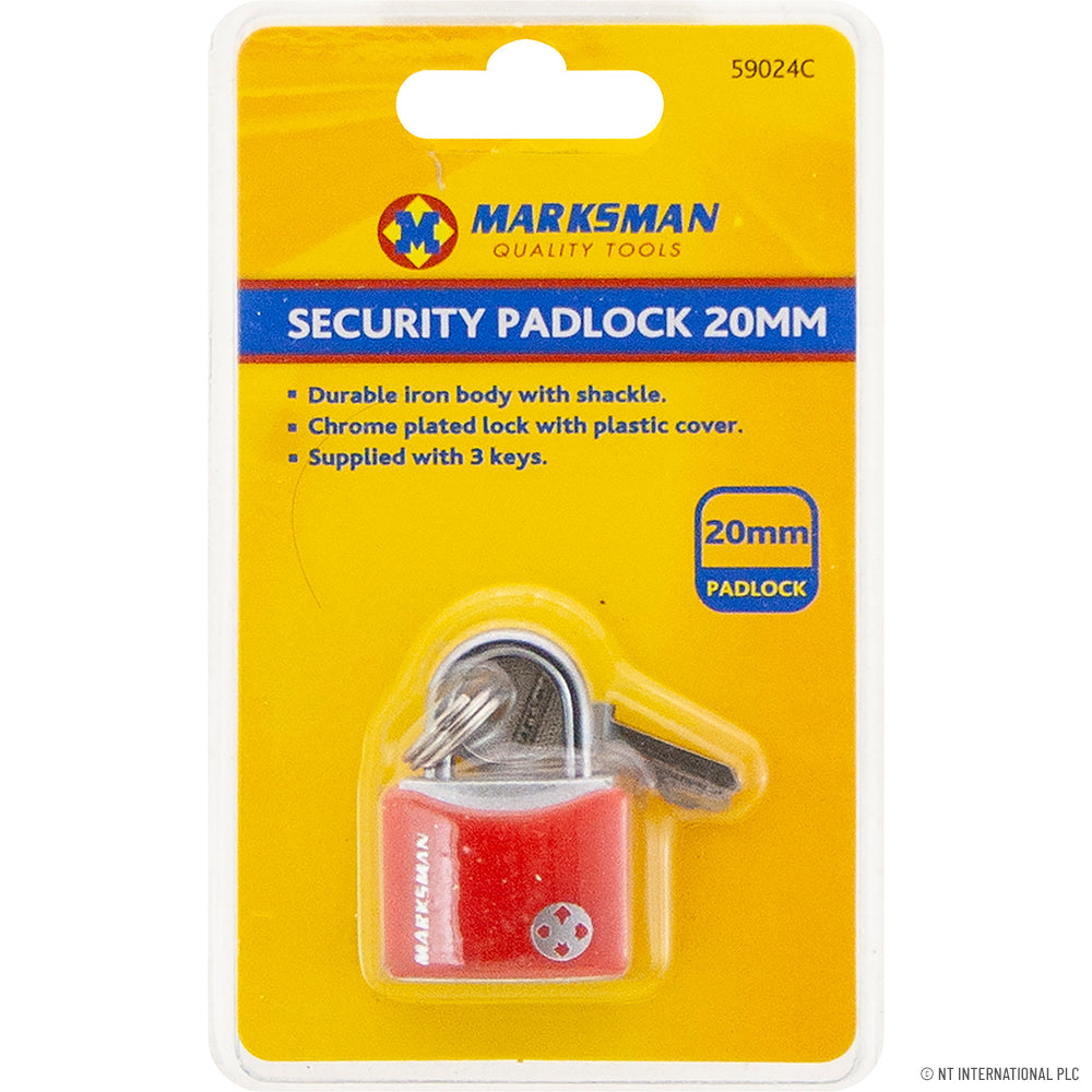 20mm Iron Security Padlock - Red
