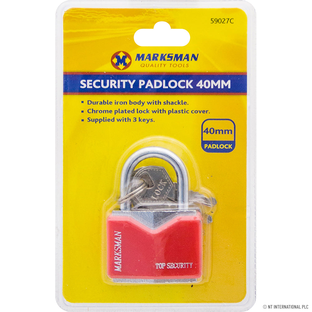 20mm Iron Security Padlock - Red