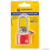 20mm Long Shackle Security Padlock - Red