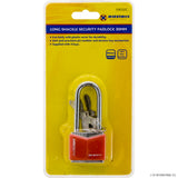 20mm Long Shackle Security Padlock - Red