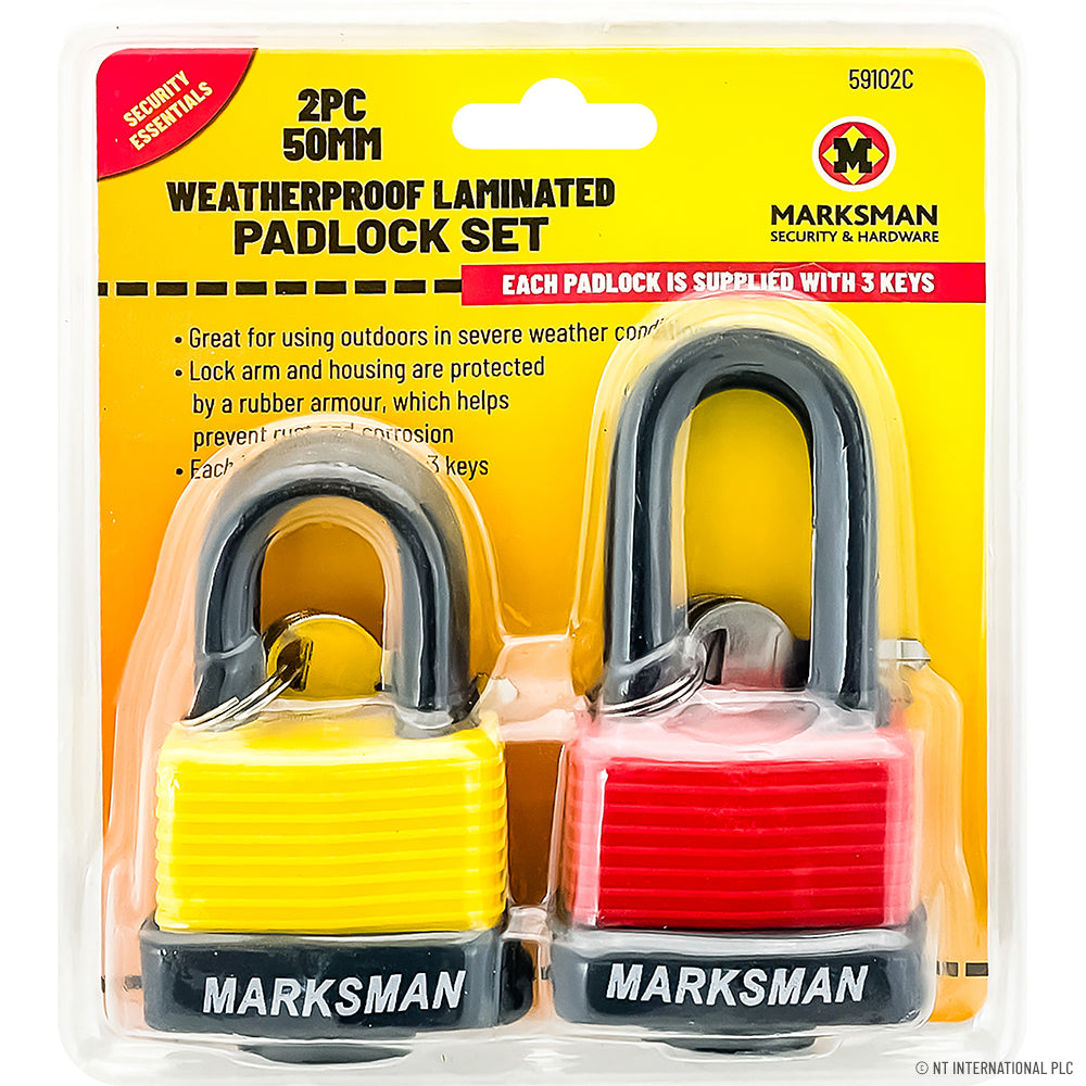 2pc 50mm Waterproof Padlock