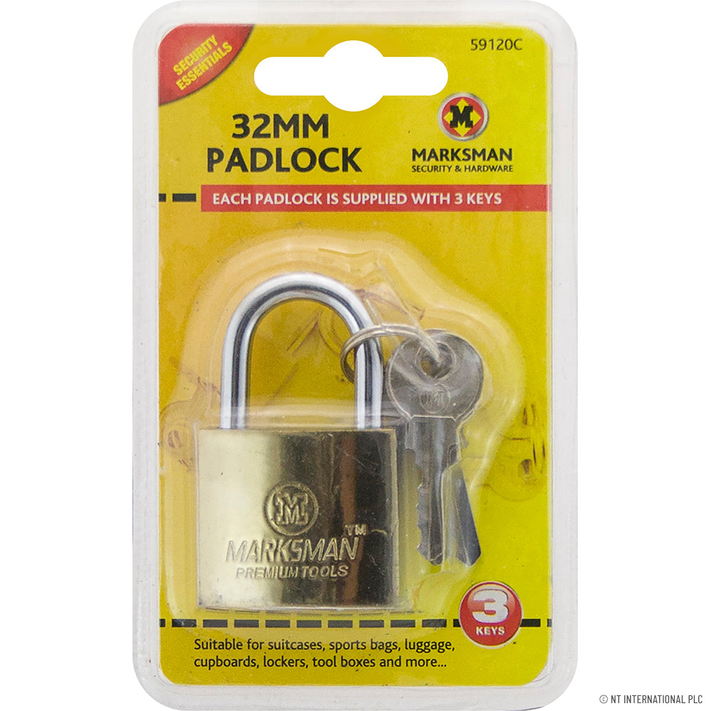 25mm Brass Coated Padlock - Single