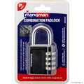 4 Digit Combination Padlock - Black