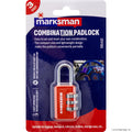 3 Digit Combination Padlock CDU - Red/Black