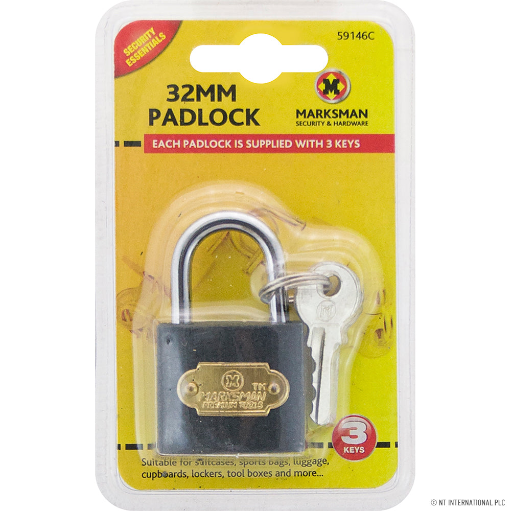 25mm Black Iron Padlock - Single