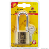 Peak Kit 32mm Long Beam Padlock - Brass Coated - Peak Kit