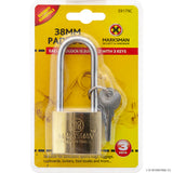 32mm Long Beam Padlock - Brass Coated